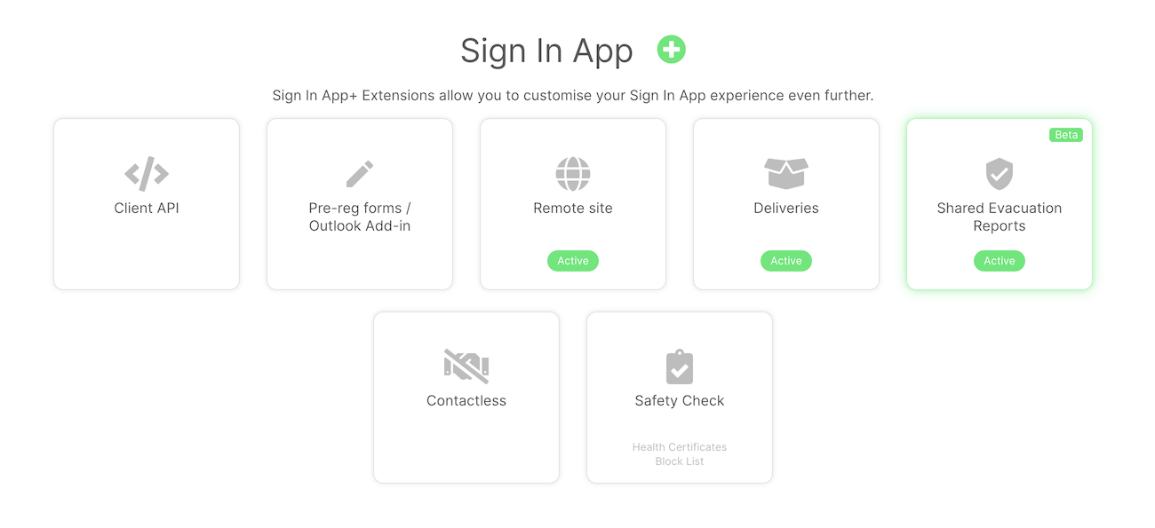 Capture d'écran de la section Sign In App+ du portail